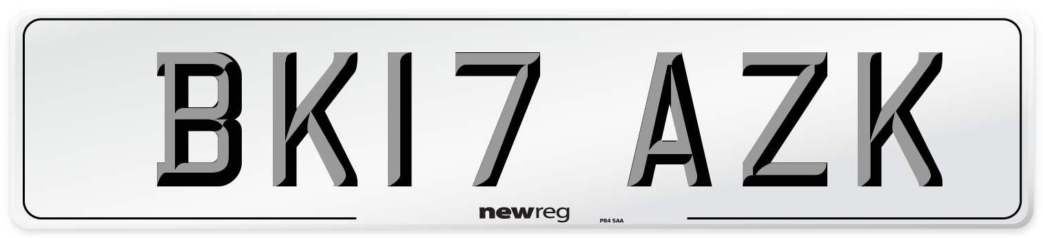BK17 AZK Number Plate from New Reg